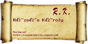 Rózsás Károly névjegykártya